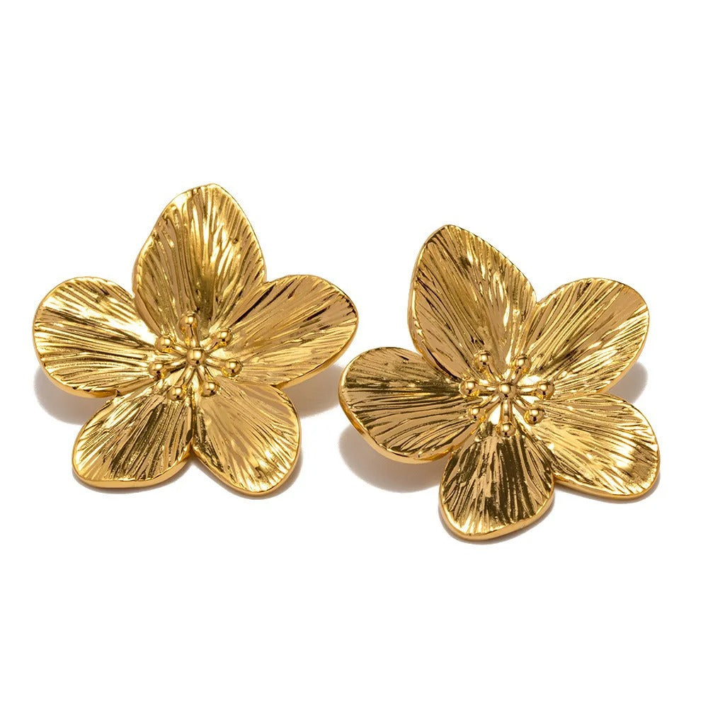 Gouden Bloem Oorbellen