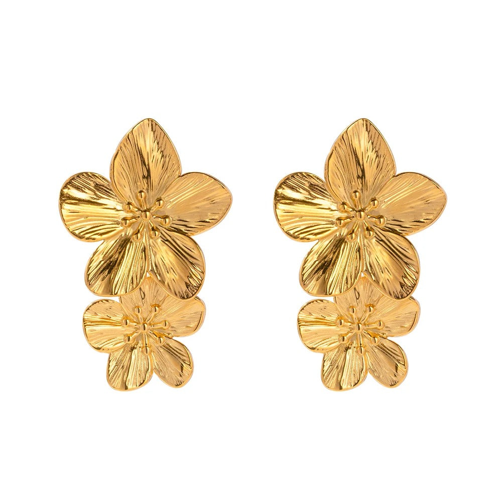 Gouden Bloem Oorbellen